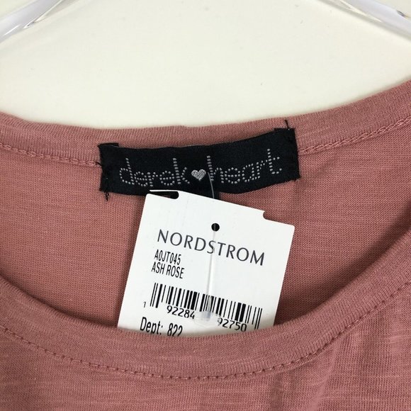 NWT Derek Heart V-Neck Lace Inset Tiered Peasant Blouse Peplum Babydoll Pink - Picture 5 of 5